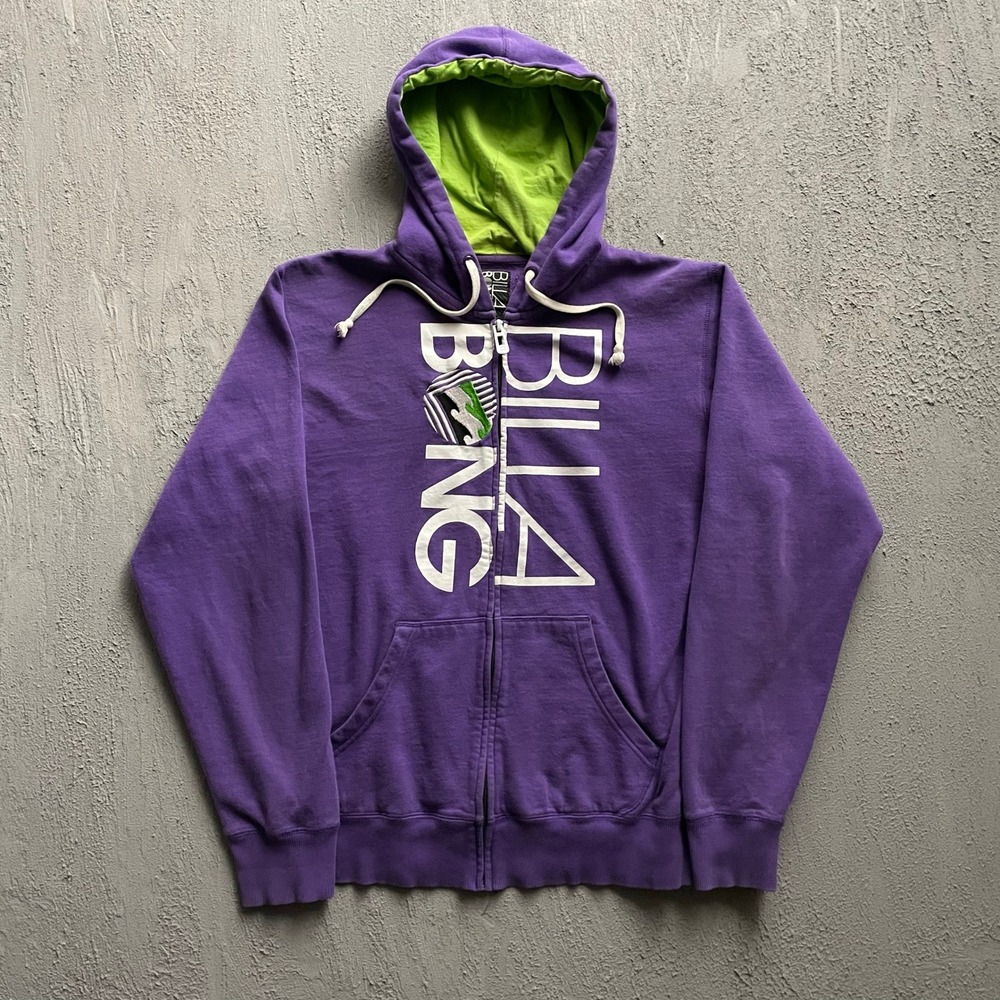 Vintage billabong Full Zip Hoodie Mens Large Purple Y2K